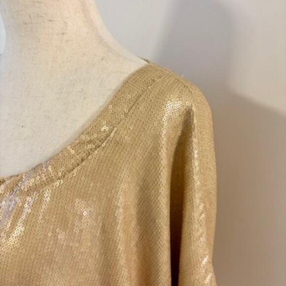 GIBSON Gold Crop Sequin Zip Up Bomber Style Jacket Size XS - Picture 6 of 14